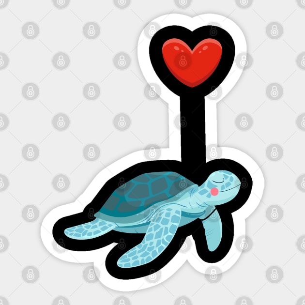 Turtle Watercolor Sea Ocean Underwater Valentine's Day Sticker by Msafi